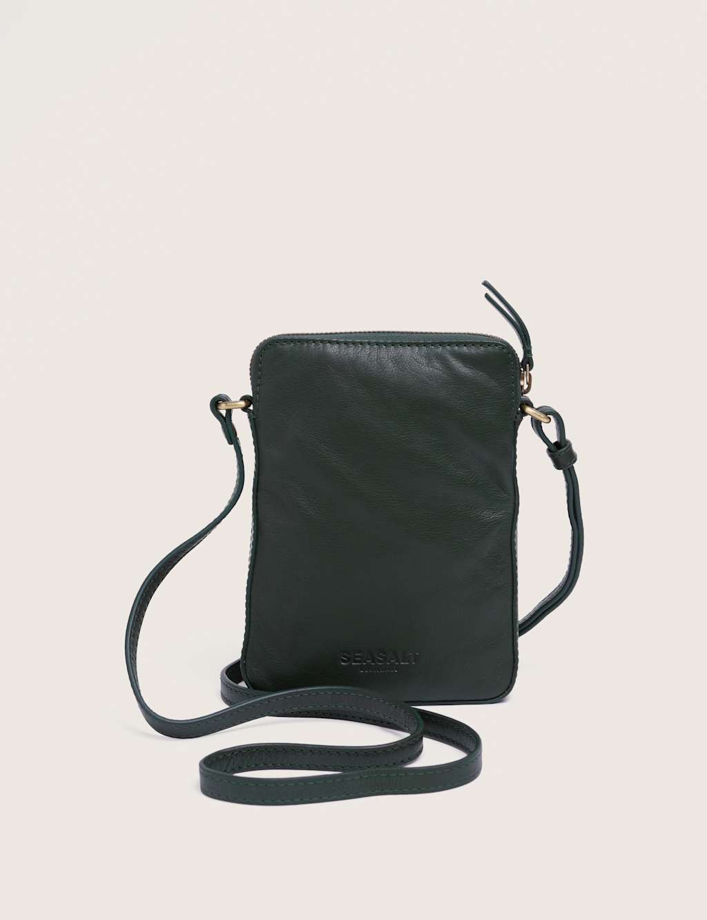 Seasalt Cornwall Women's Leather Cross Body Bag - Dark Green - Available at M&S