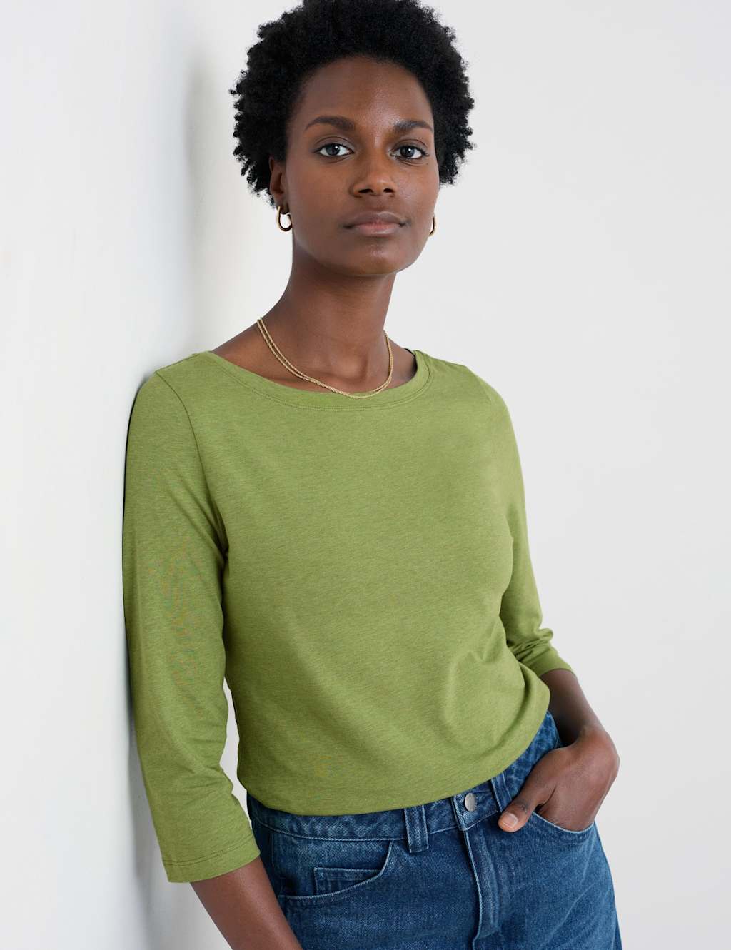 Seasalt Cornwall Cotton Rich Top Light Green