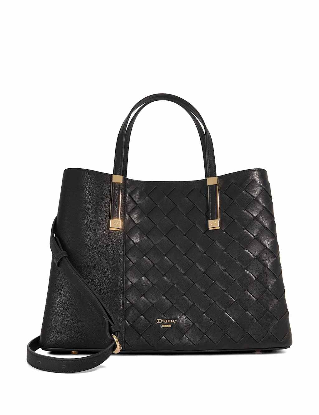Dune London Women's Leather Woven Tote Bag - Black - Available at M&S