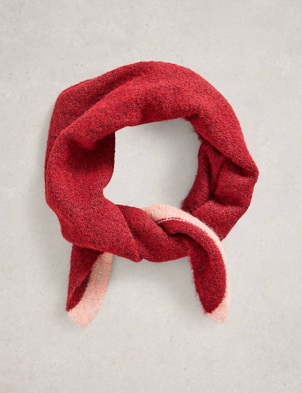 White Stuff Textured Triangle Scarf Red