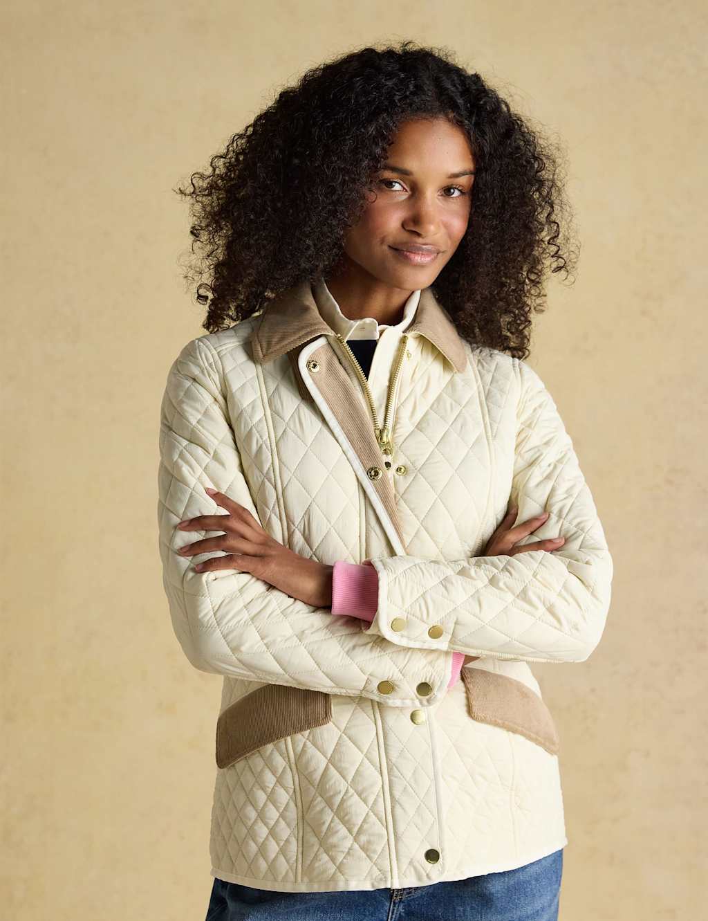 Joules Women's Showerproof Quilted Barn Jacket - 20 - Neutral - Available at M&S