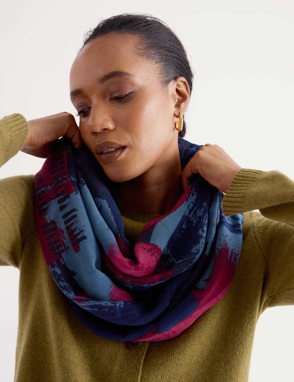 Seasalt Cornwall Women's Modal Rich Printed Snood - Blue Mix - Available at M&S