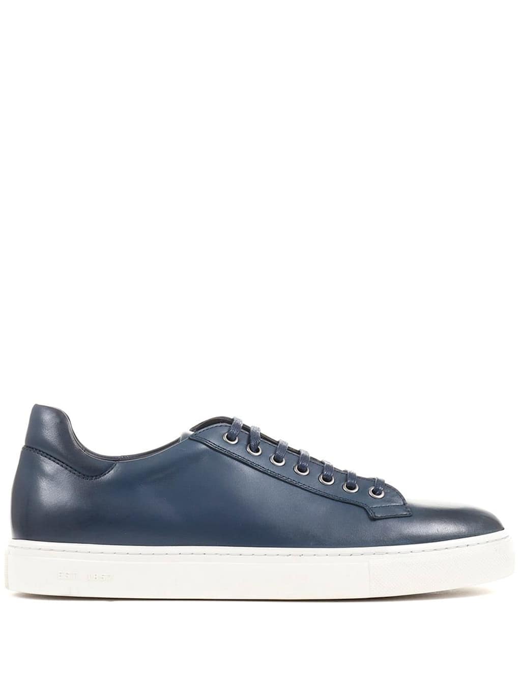 Jones Bootmaker Men's Leather Lace Up Trainers - 12 - Navy - Available at M&S