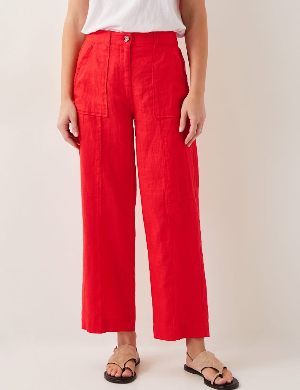 Pure Linen Wide Leg Trousers