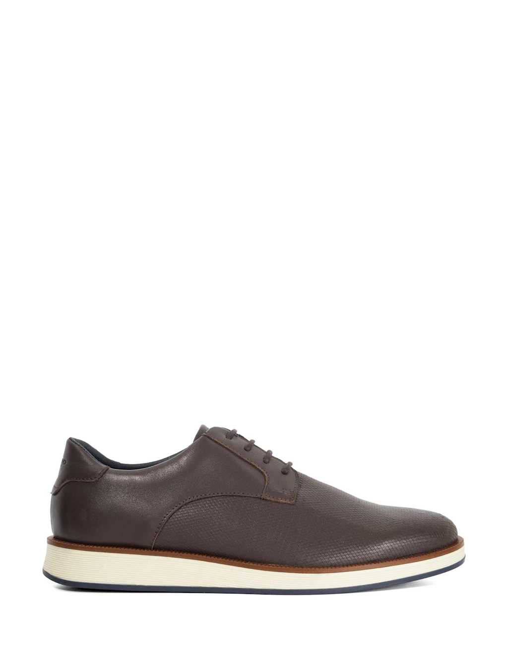 Dune London Leather Wedge Gibson Shoe Brown