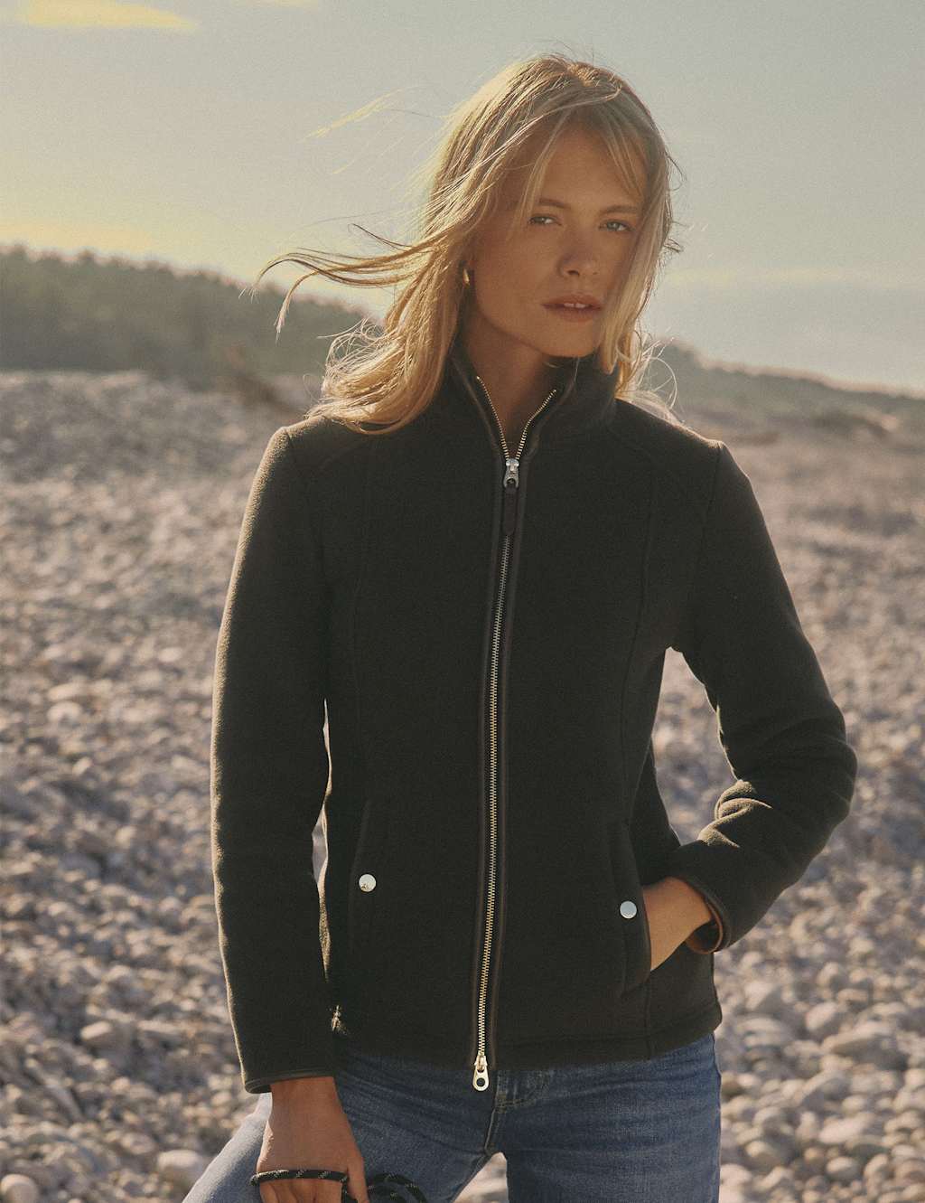 Joules Women's Zip Up Fleece Jacket - 14 - Green - Available at M&S