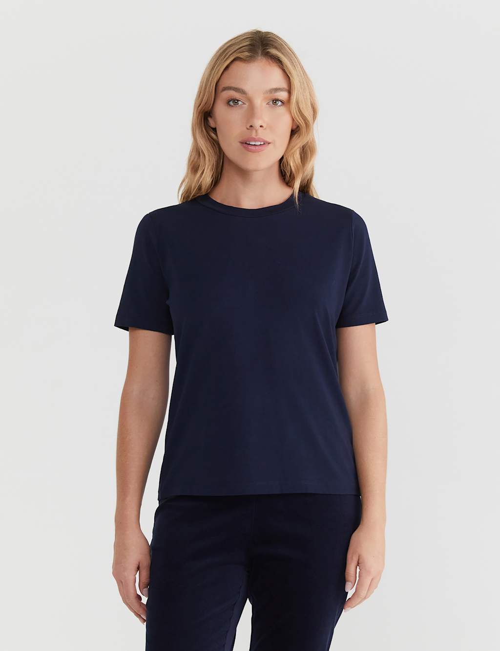 Sportscraft Women's Cotton Rich T-Shirt - Medium - Navy - Available at M&S