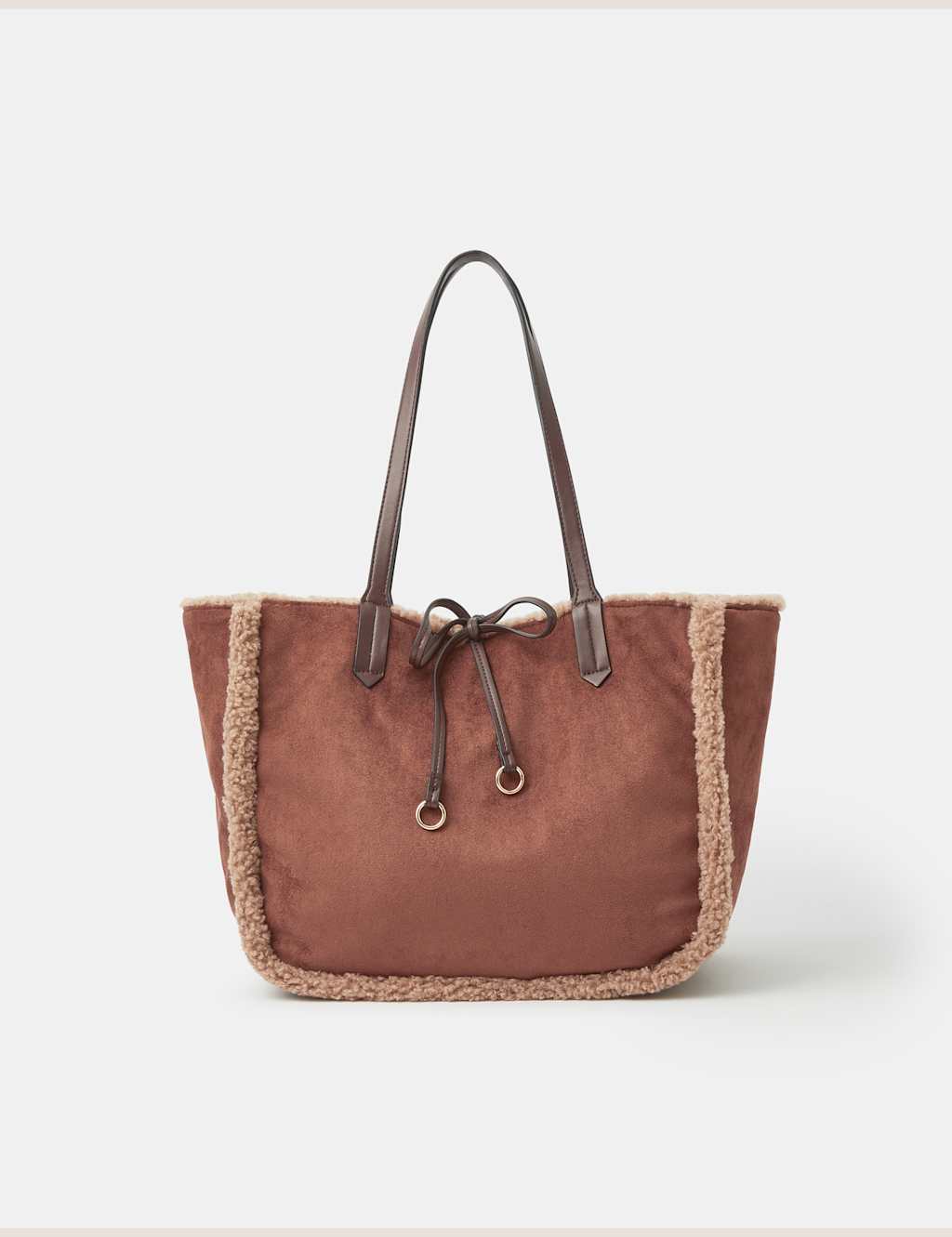 Accessorize Women's Faux Shearling Reversible Shoulder Bag - Cream - Available at M&S