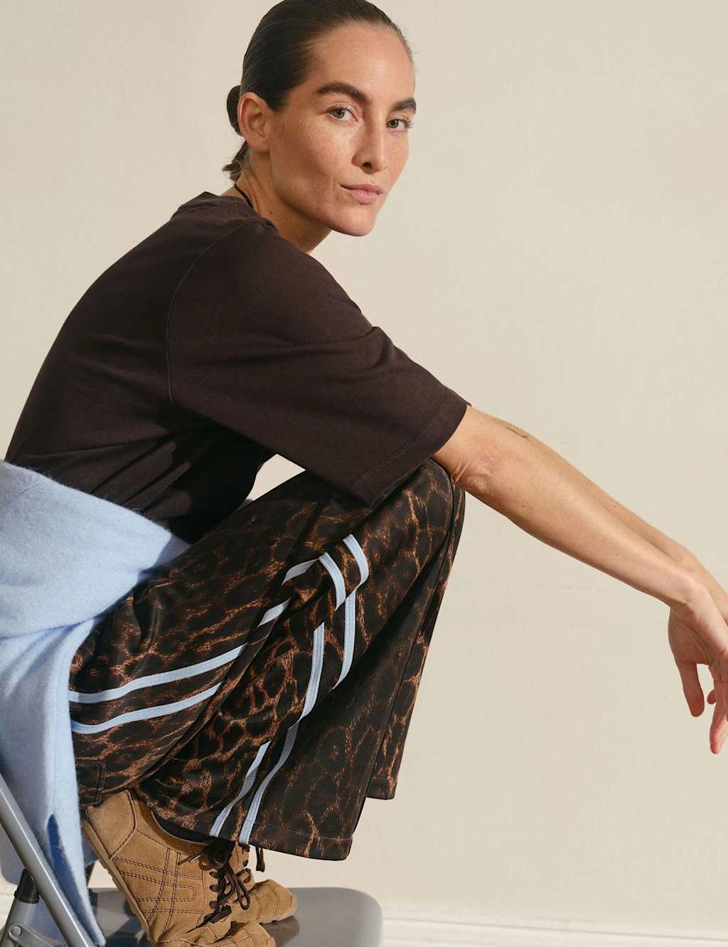 Hush Women's Cotton Blend Animal Print Joggers - Large-Extra Large - Brown Mix - Available at M&S