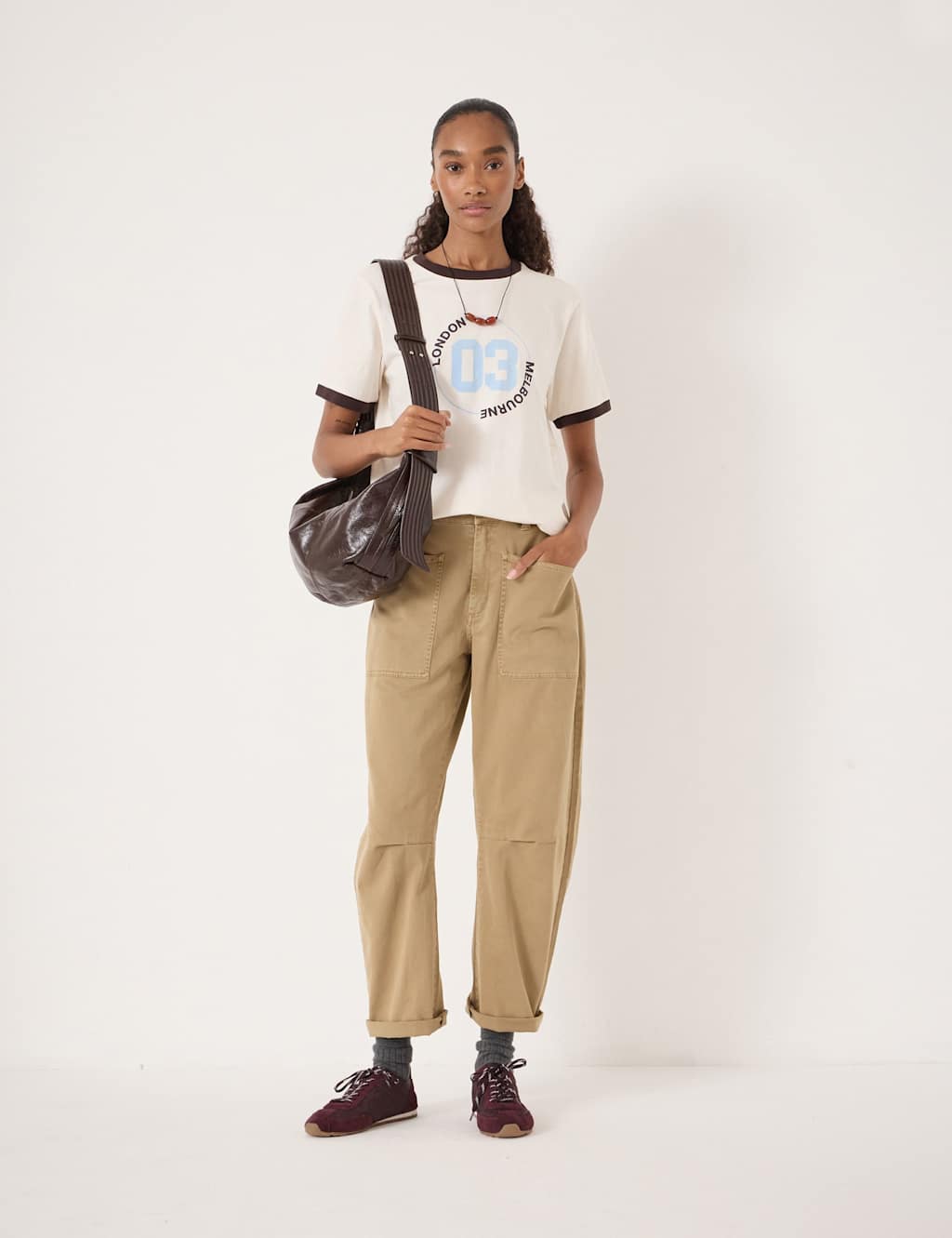 Hush Women's Pure Cotton London to Melbourne Graphic T-Shirt - Large-Extra Large - White Mix - Available at M&S