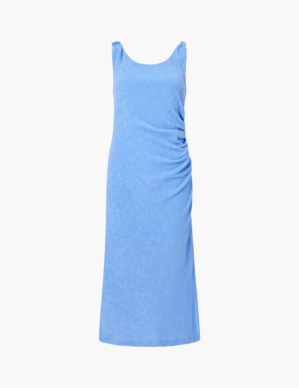 Textured Knotted Midi Bodycon Dress
