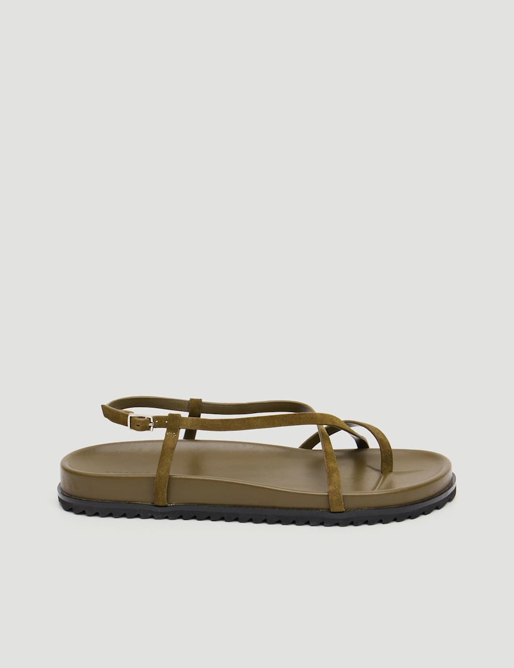 Hush Women's Leather Strappy Footbed Flat Sandals - 39 - Olive - Available at M&S