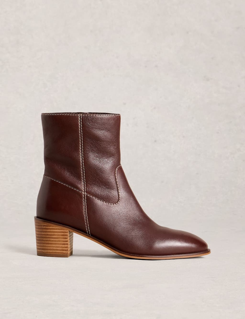 White Stuff Block Heel Ankle Boots Brown