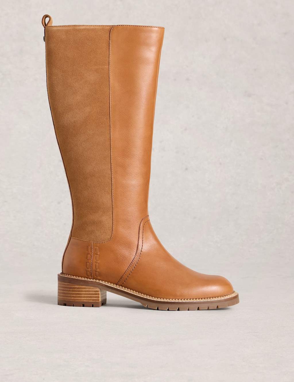 White Stuff Leather Knee High Boot Tan