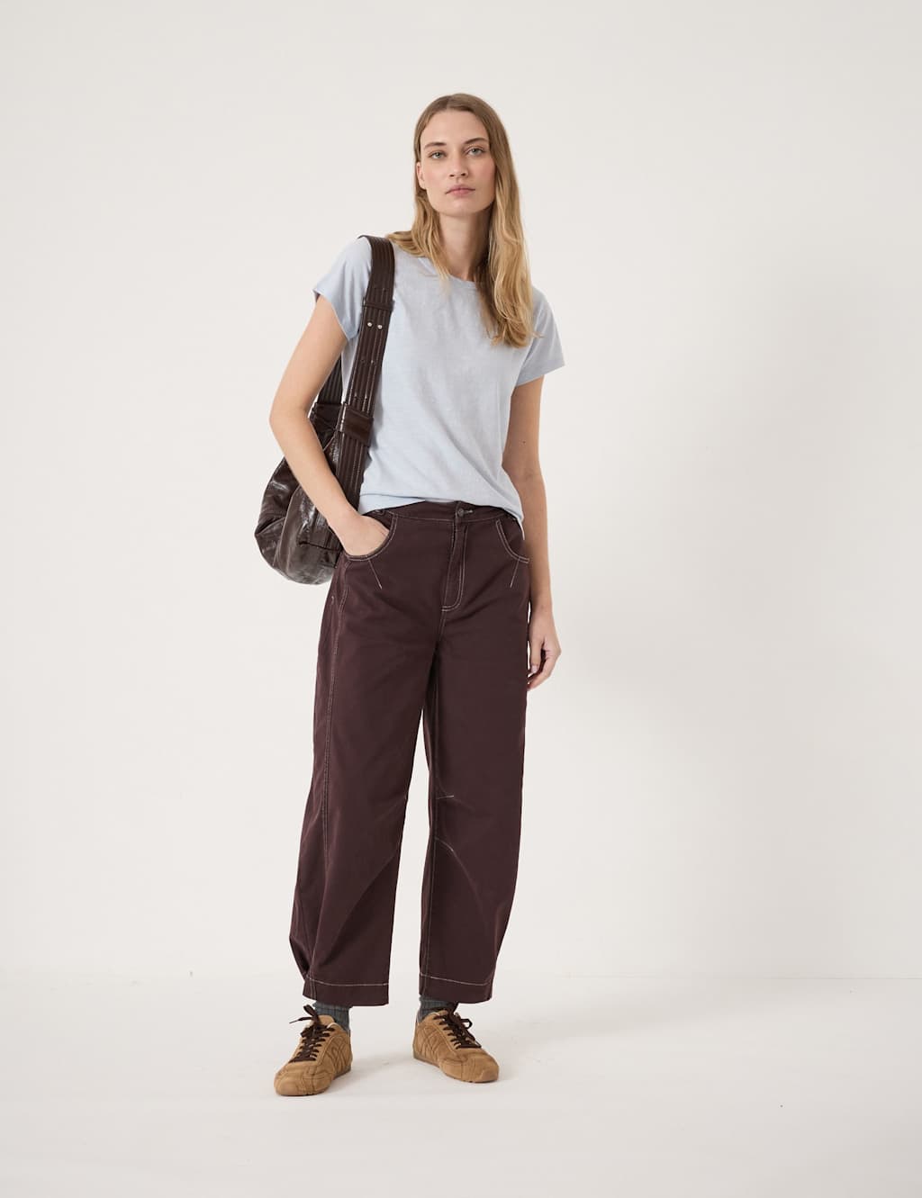 Hush Women's Pure Cotton Crew Neck T-Shirt - XX Small - Light Blue - Available at M&S