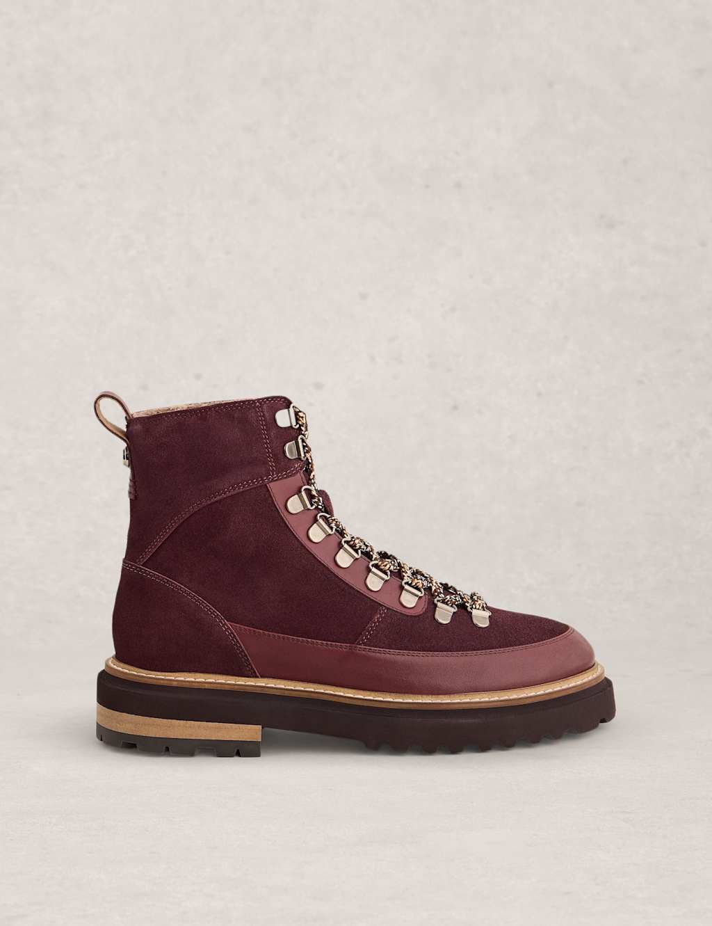 White Stuff Women's Suede Hiker Ankle Boots - 6STD - Purple, Purple