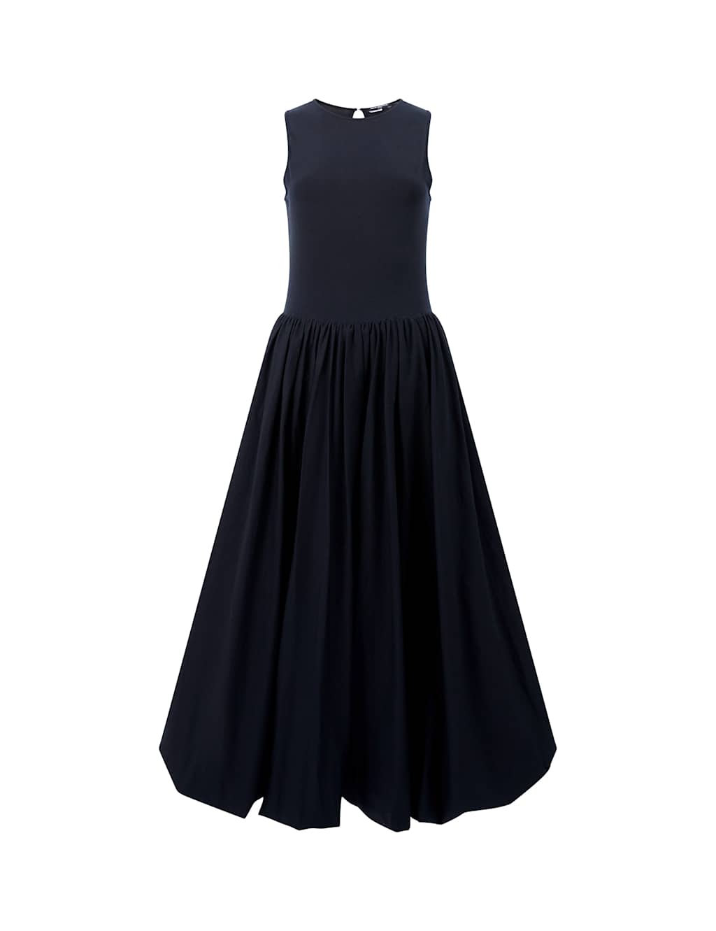 Pure Cotton Jersey Midi Waisted Dress