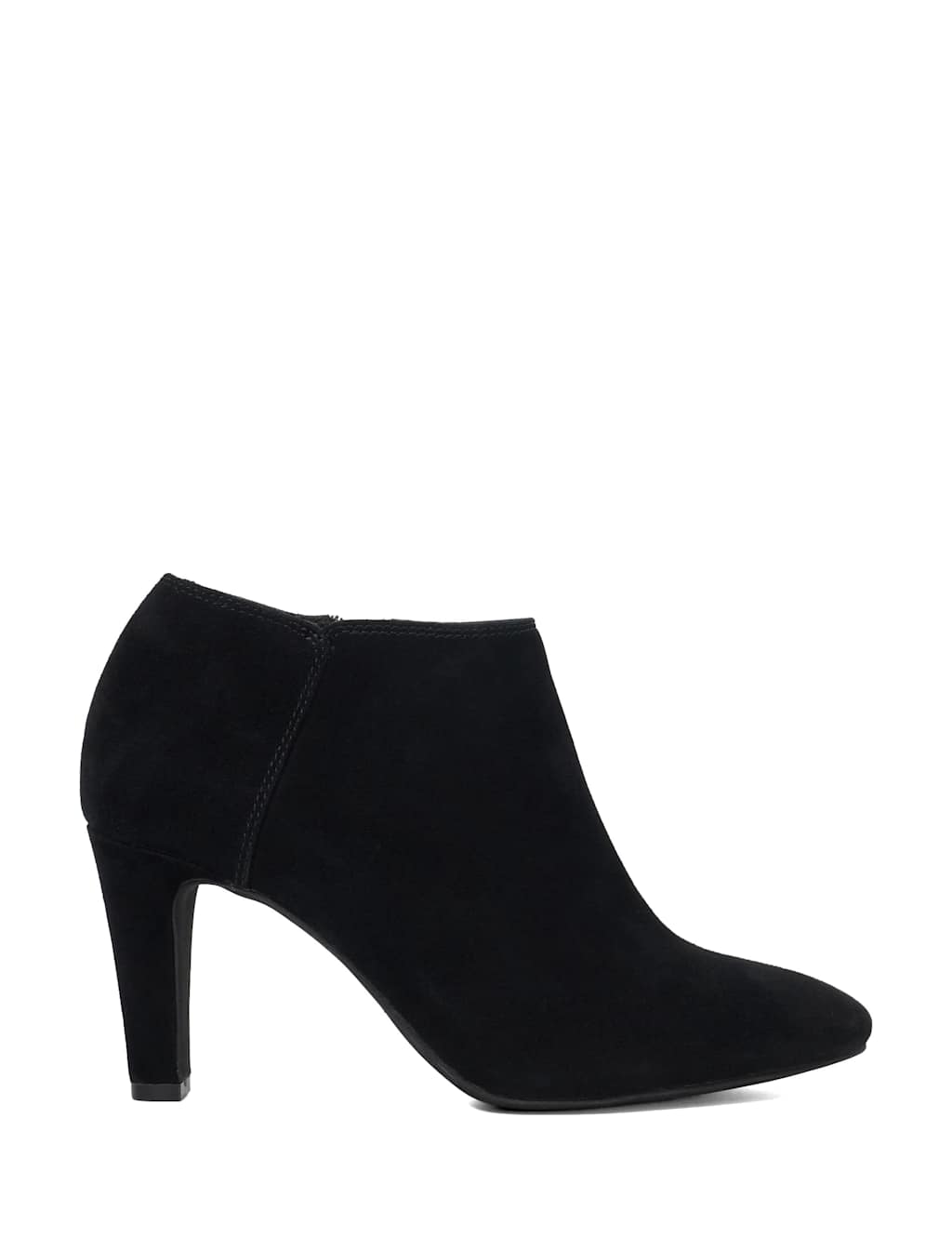 Dune London Suede High Heel Almond Toe Shoe Boots Black