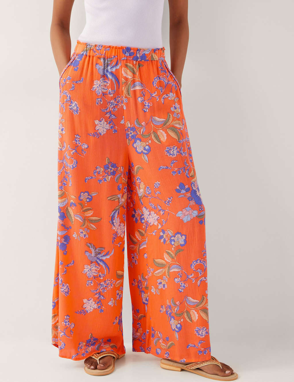 Floral Wide Leg Trousers