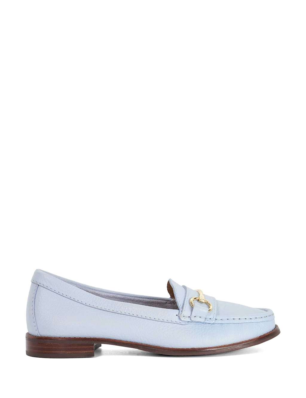 Dune London Women's Wide Fit Leather Snaffle Trim Flat Loafers - 5 - Blue - Available at M&S
