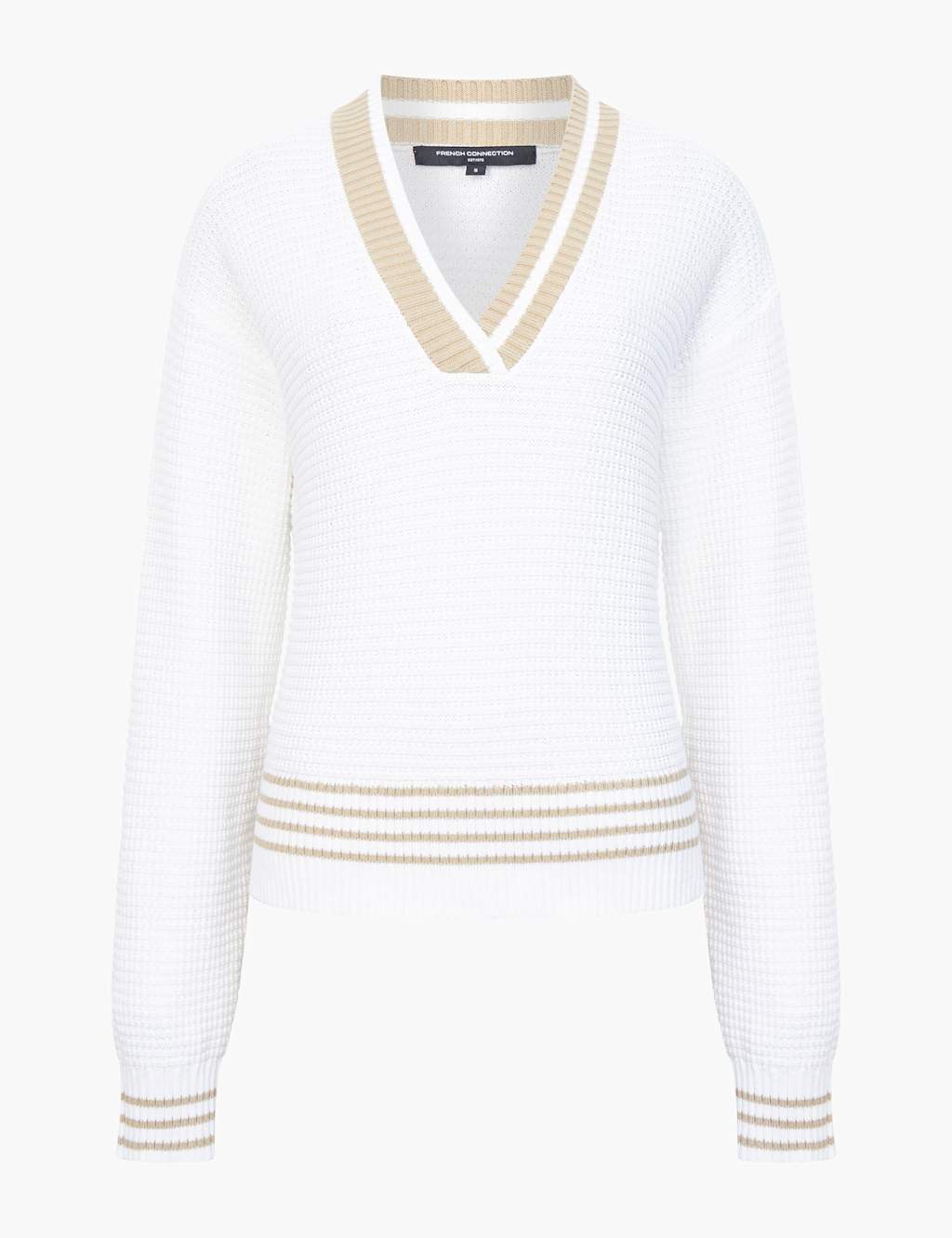 Pure Cotton Patterned V-Neck Jumper