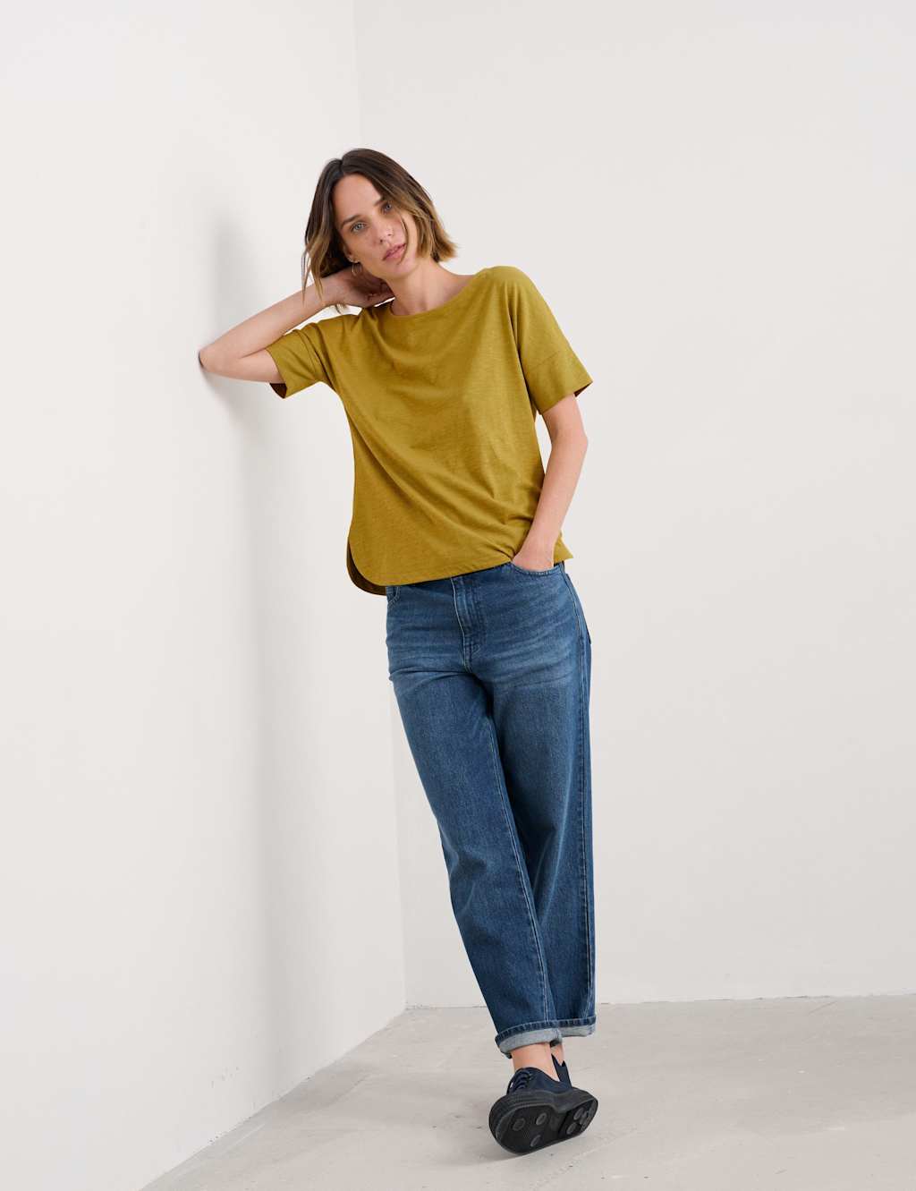 Seasalt Cornwall Pure Cotton Relaxed T-Shirt Yellow