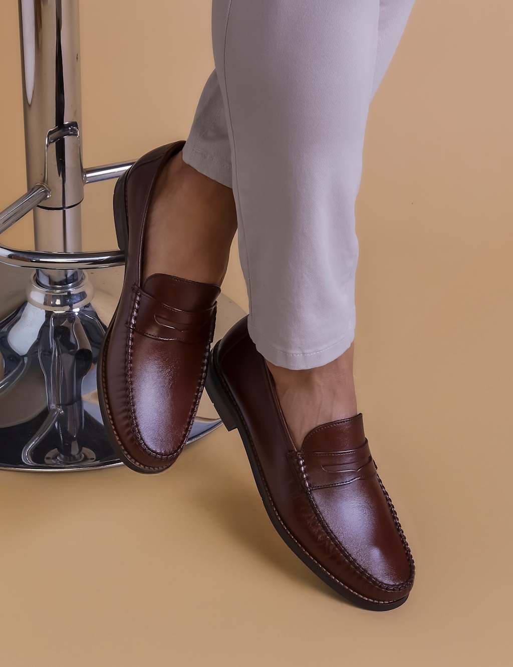 Leather Slip-On Loafers