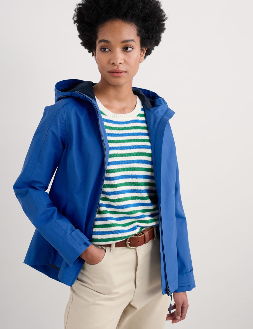 Cotton Rich Hooded Rain Jacket
