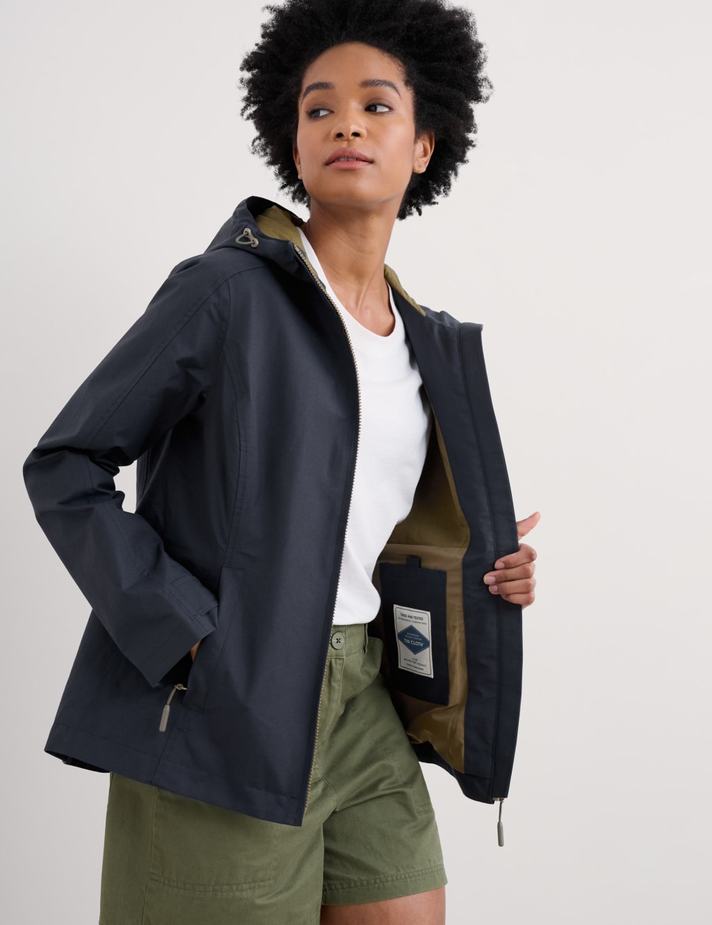 Cotton Rich Hooded Rain Jacket