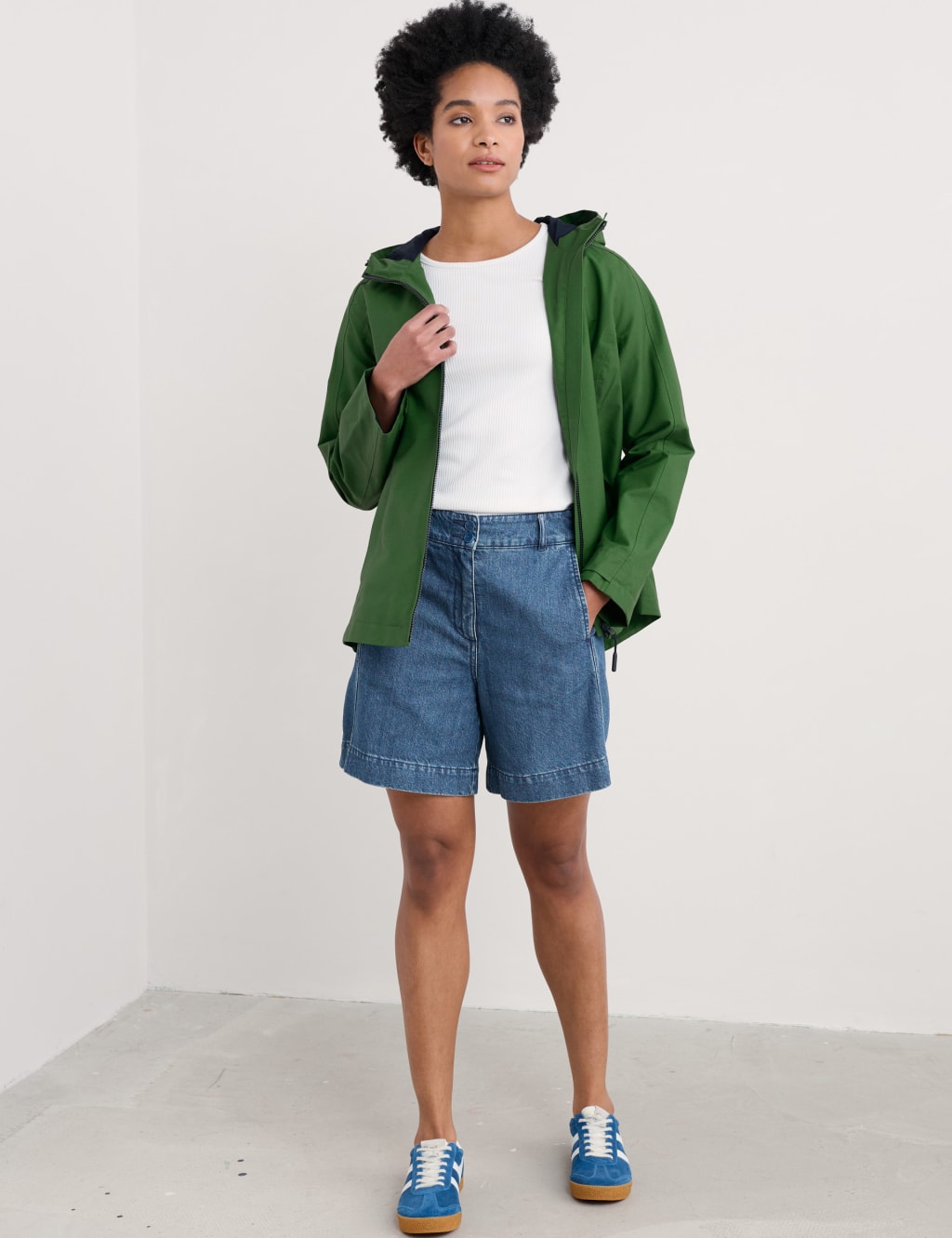 Cotton Rich Hooded Rain Jacket