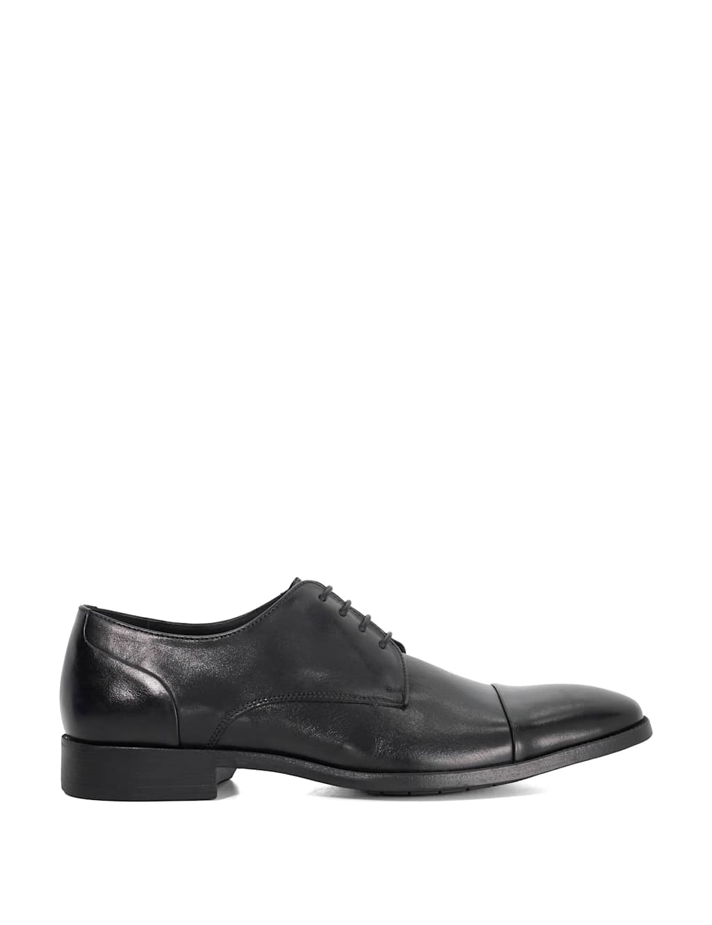 Dune London Wide Fit Leather Derby Shoes Black