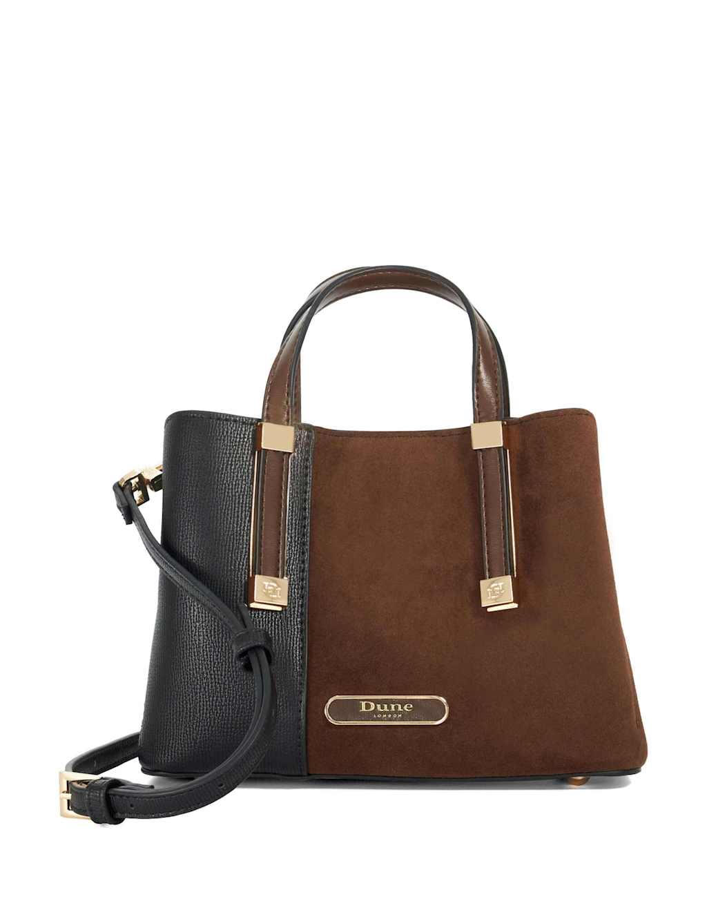 Dune London Suede Mini Tote Bag Brown Mix