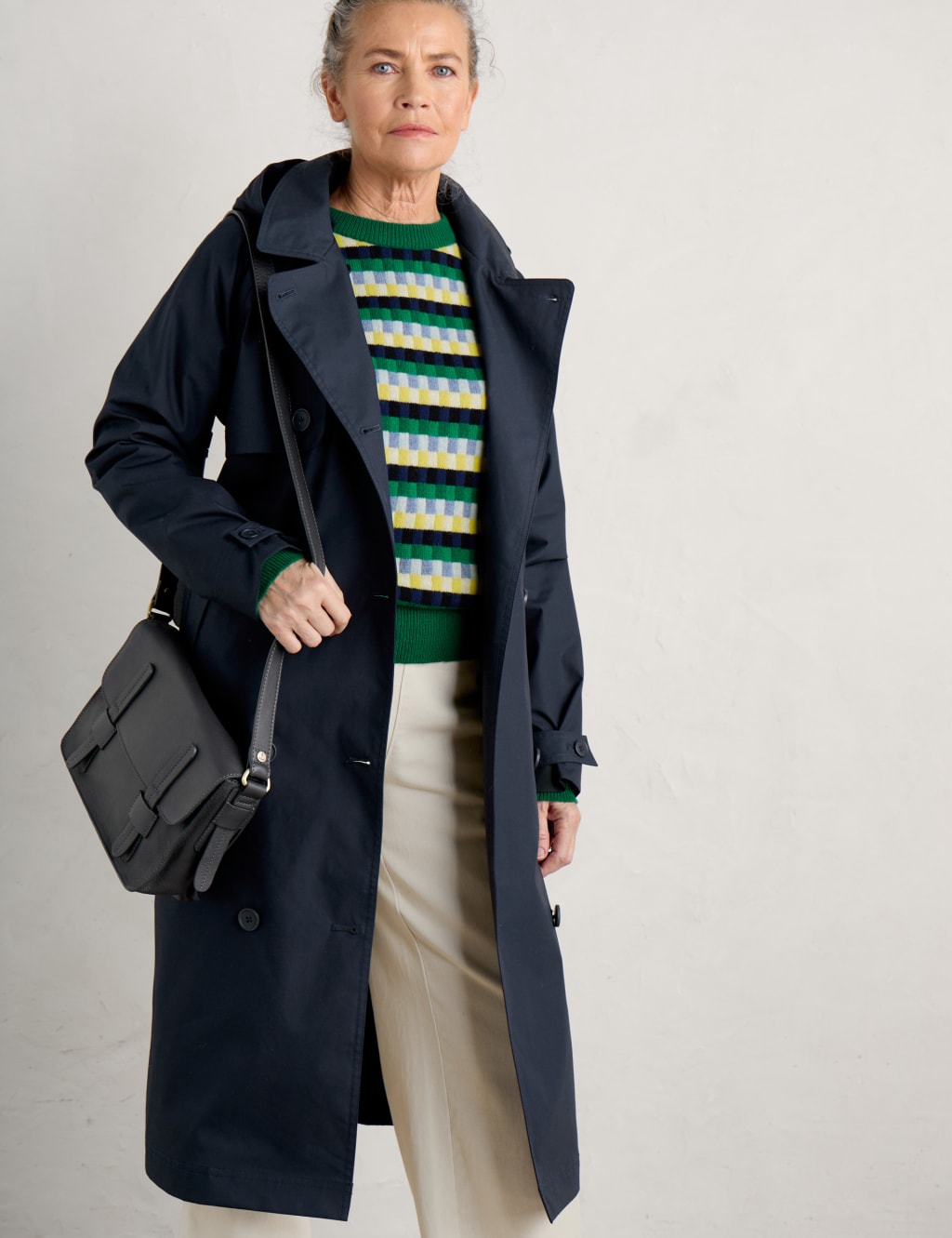 Pure Cotton Belted Double Breasted Trench Coat