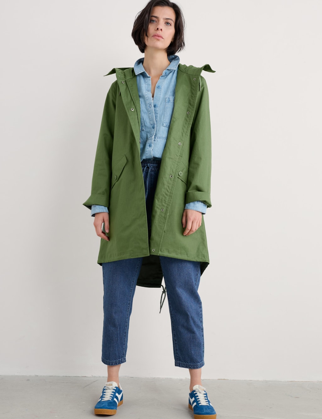 Waterproof Linen Rich Longline Raincoat