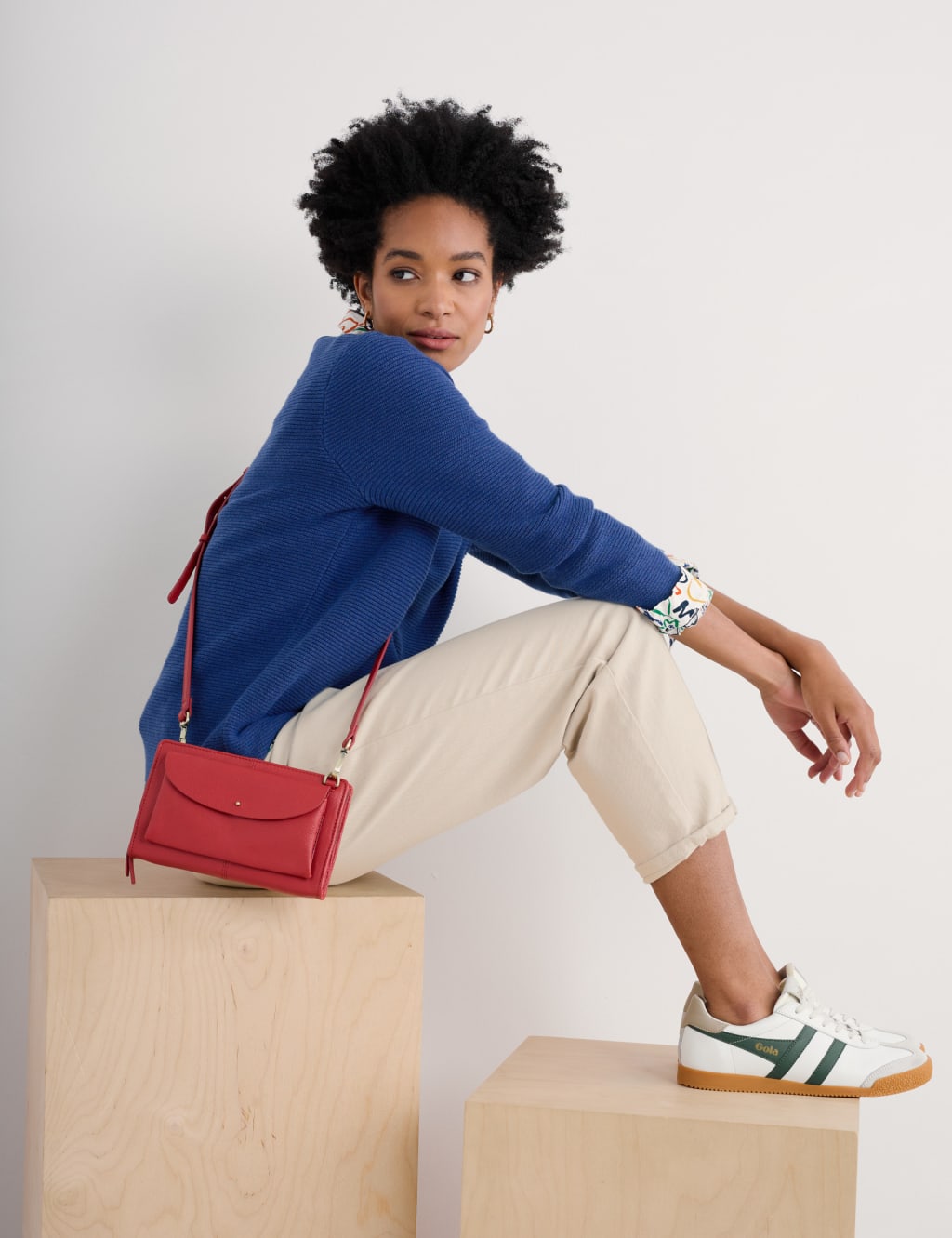 Pure Cotton Textured Crew Neck Jumper