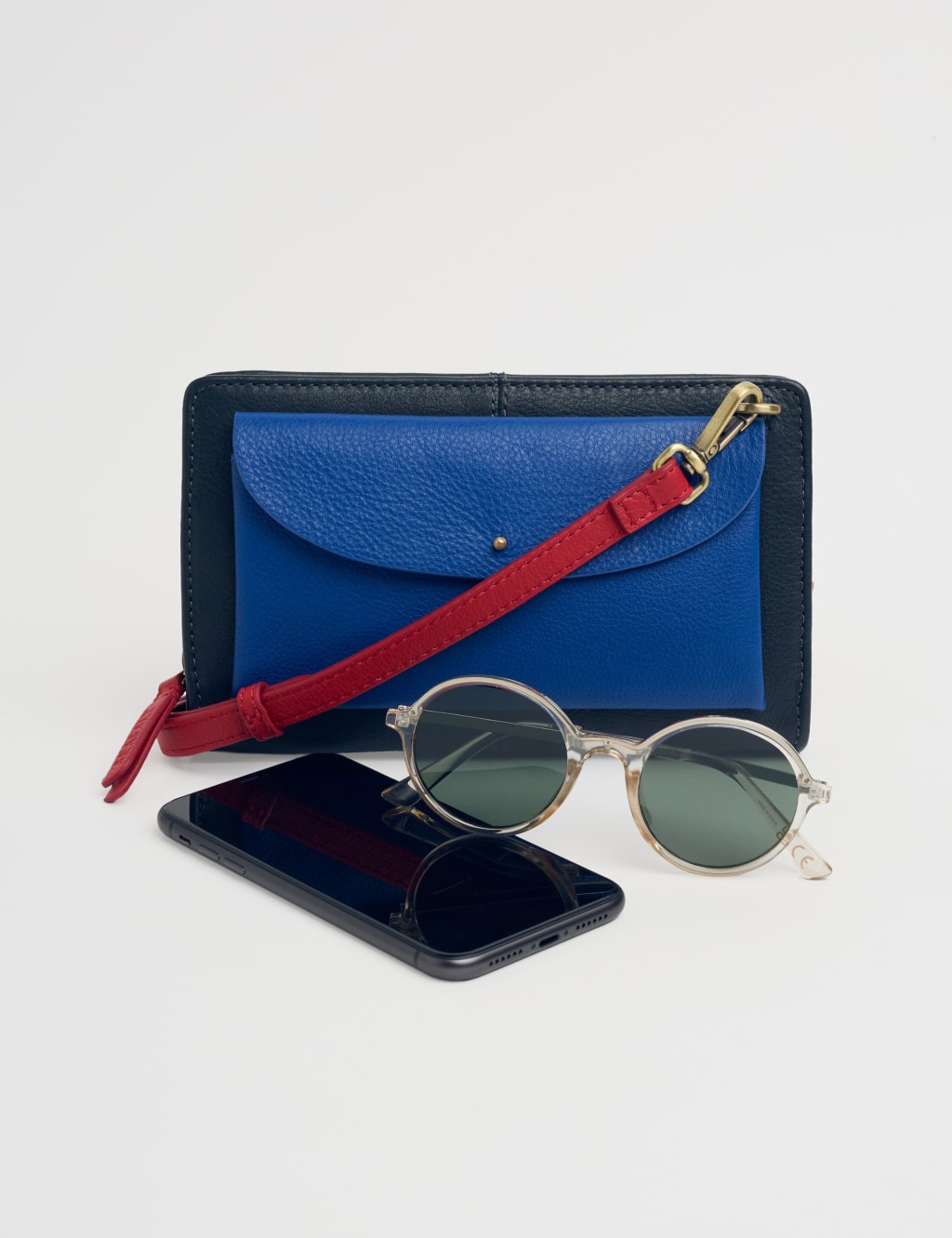 Leather Multi Pocket Cross Body Bag