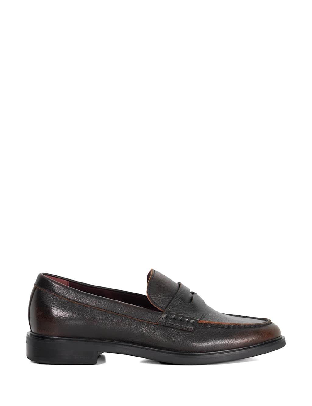 Dune London Leather Slip-On Loafers Brown