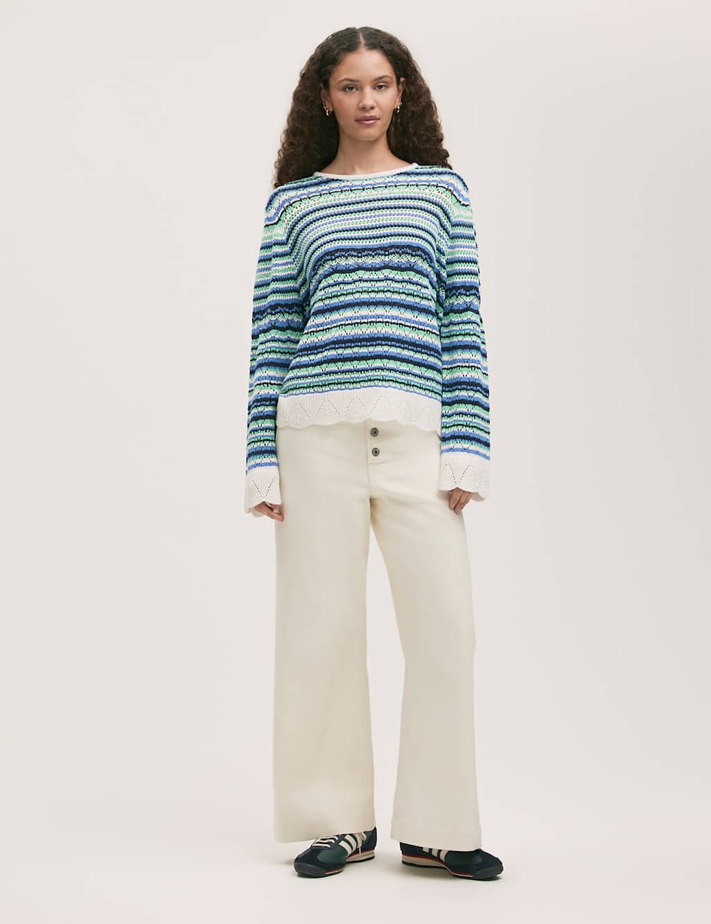 Pure Cotton Striped Knitted Top