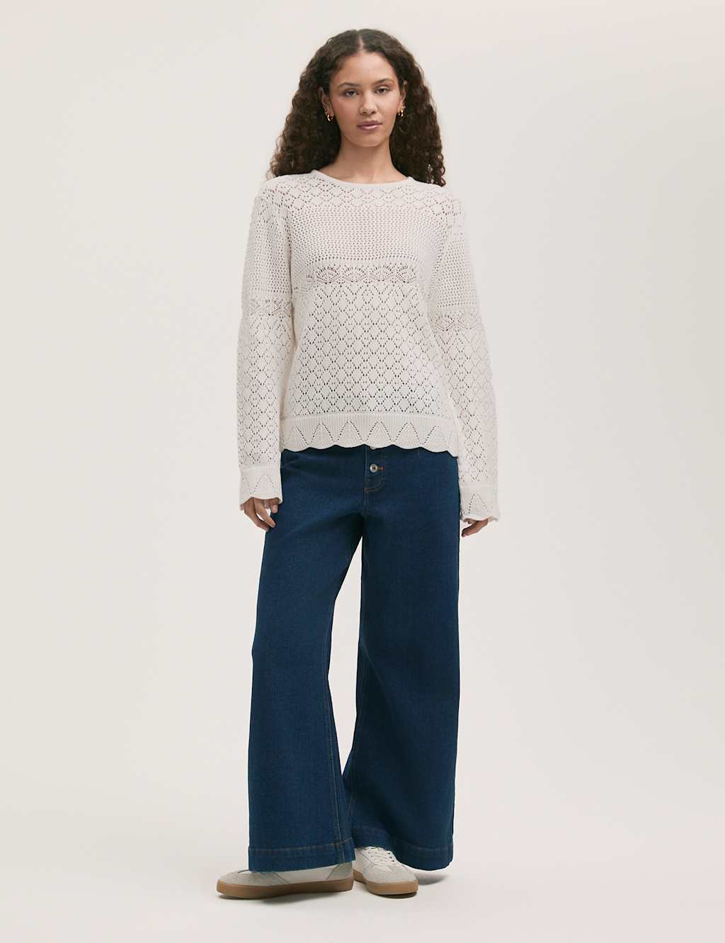 Pure Cotton Broderie Knitted Top