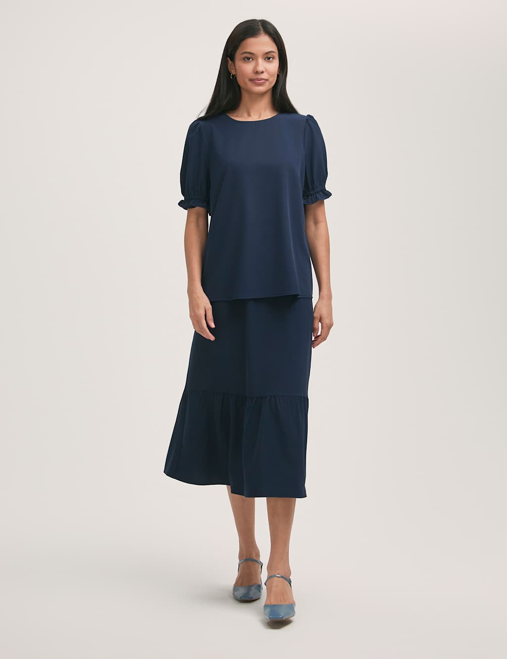 Crepe Puff Sleeve Top