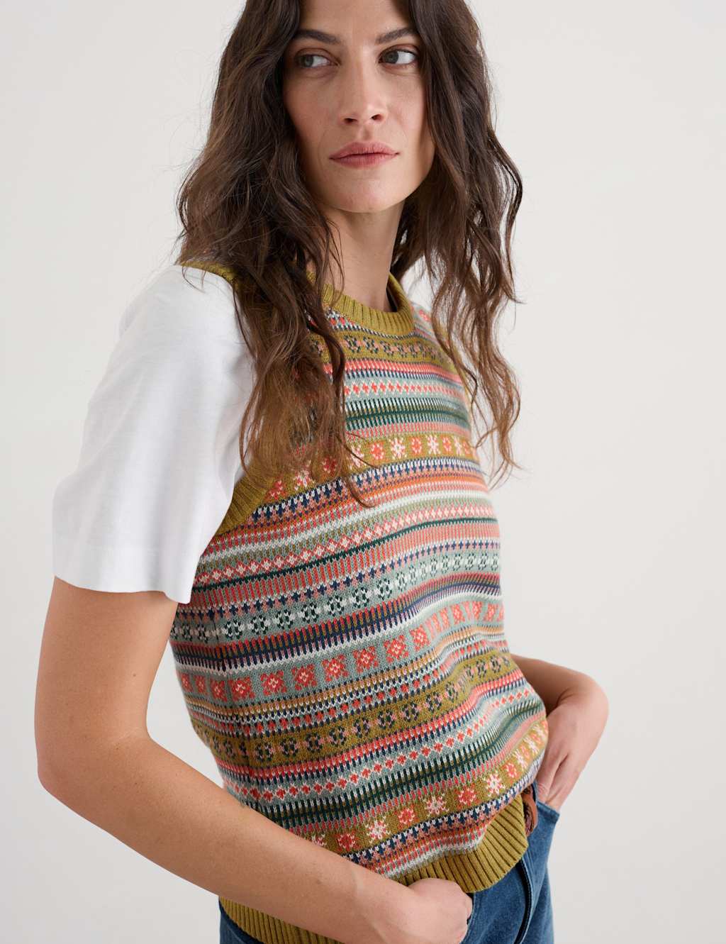 Seasalt Cornwall Women's Pure Cotton Knitted Vest - 14 - Multi, Multi