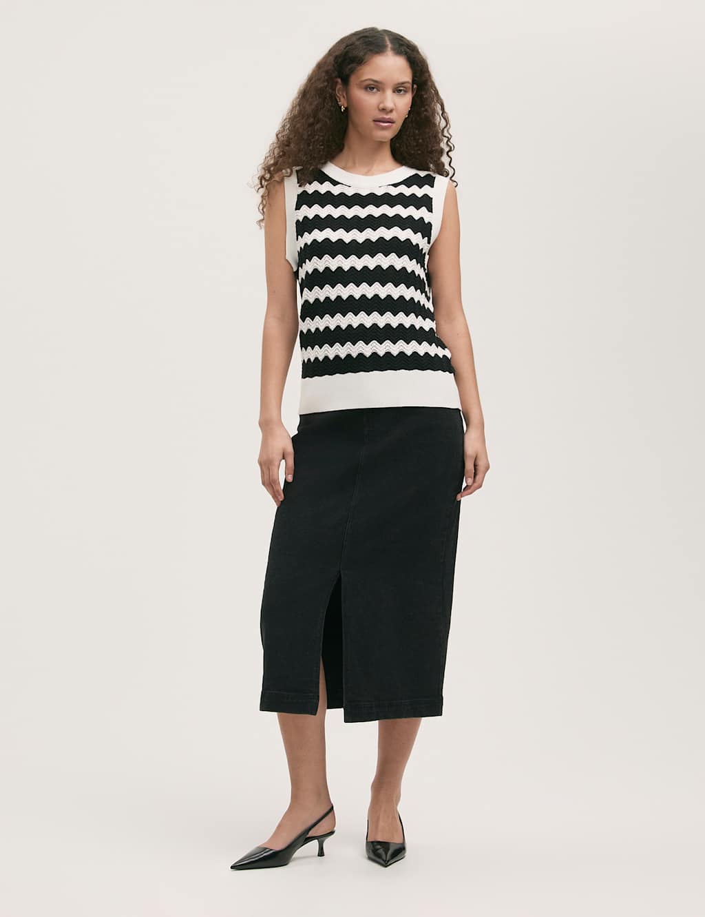 Pure Cotton Striped Knitted Top