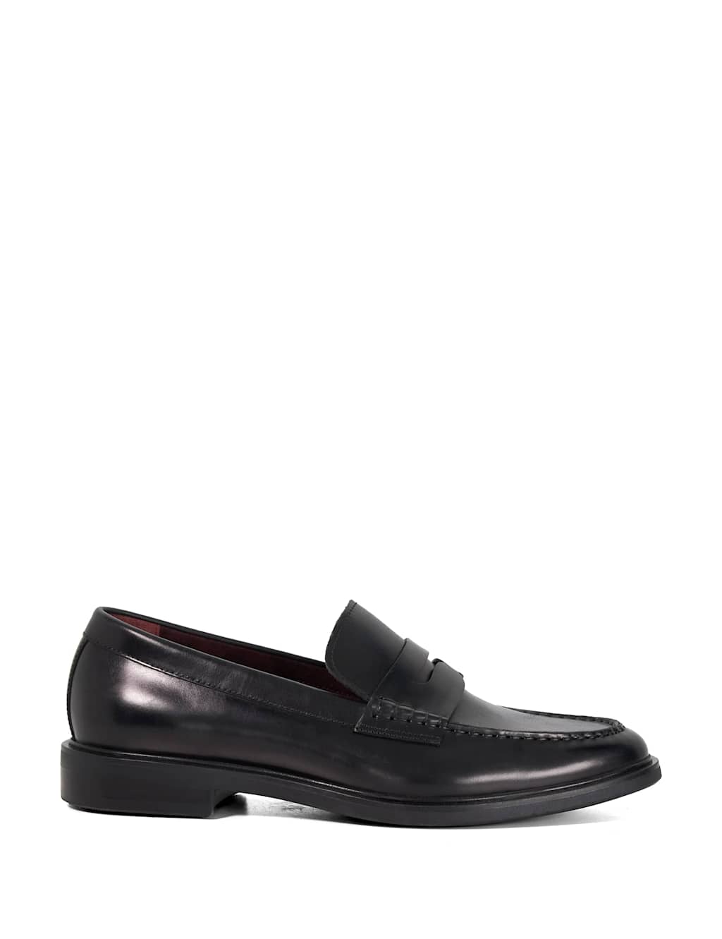 Dune London Leather Slip-On Loafers Black