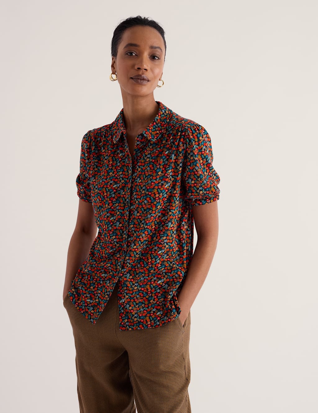 Seasalt Cornwall Women's Lyocell Rich Ditsy Floral Fitted Shirt - 20 - Multi - Available at M&S