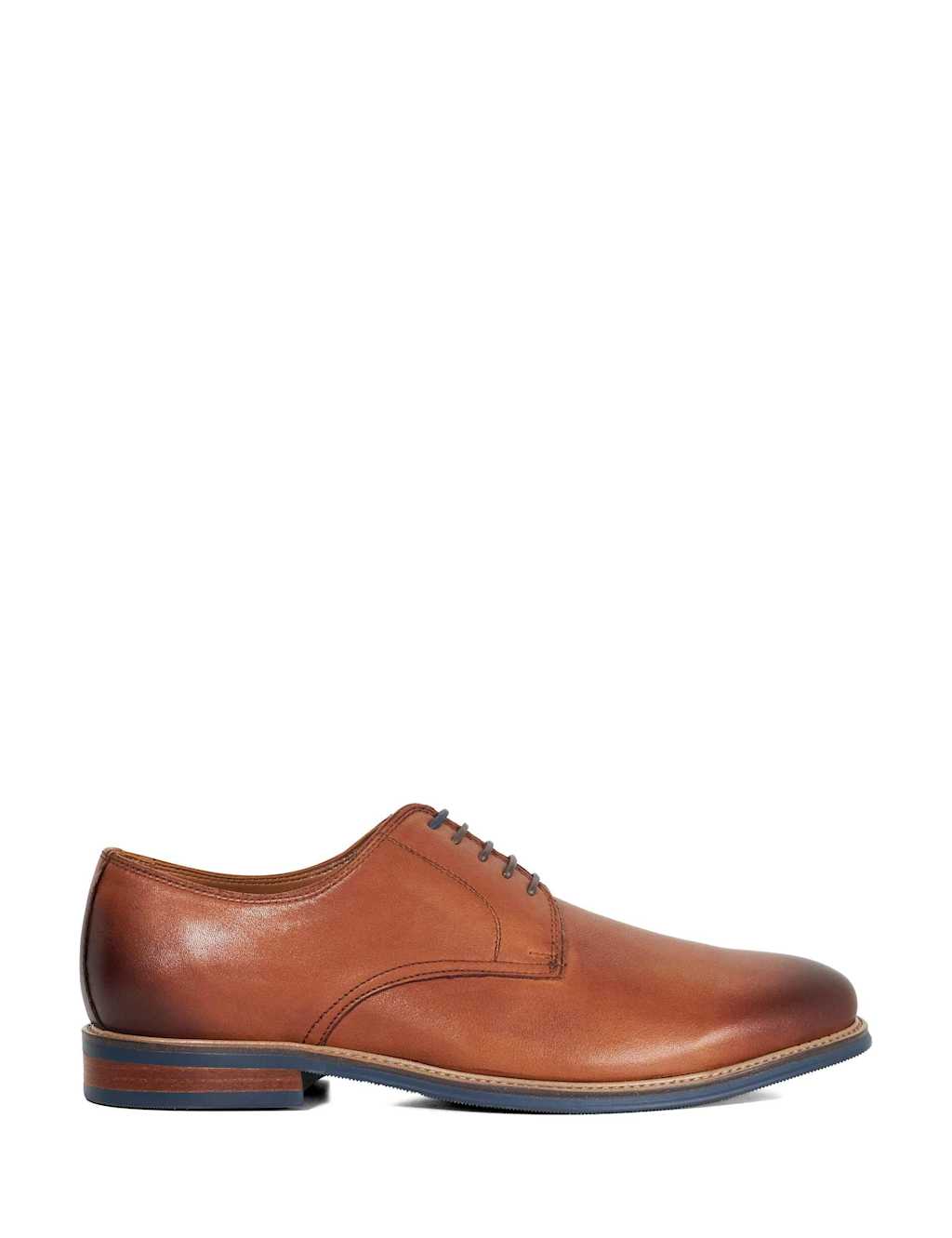 Dune London Wide Fit Leather Gibson Shoe Tan