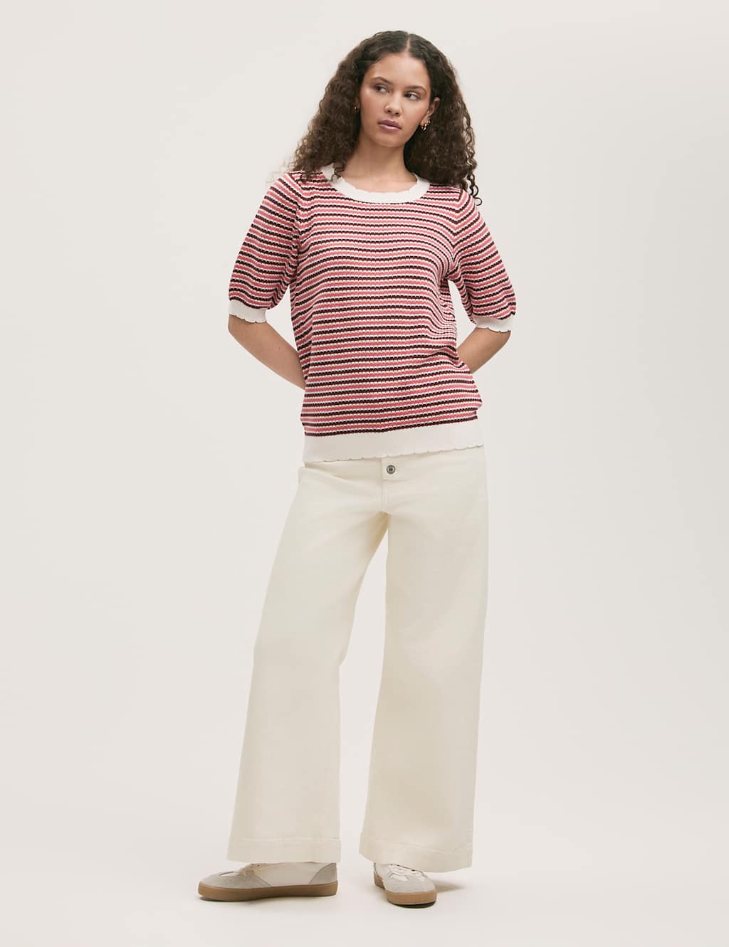 Pure Cotton Striped Knitted Top