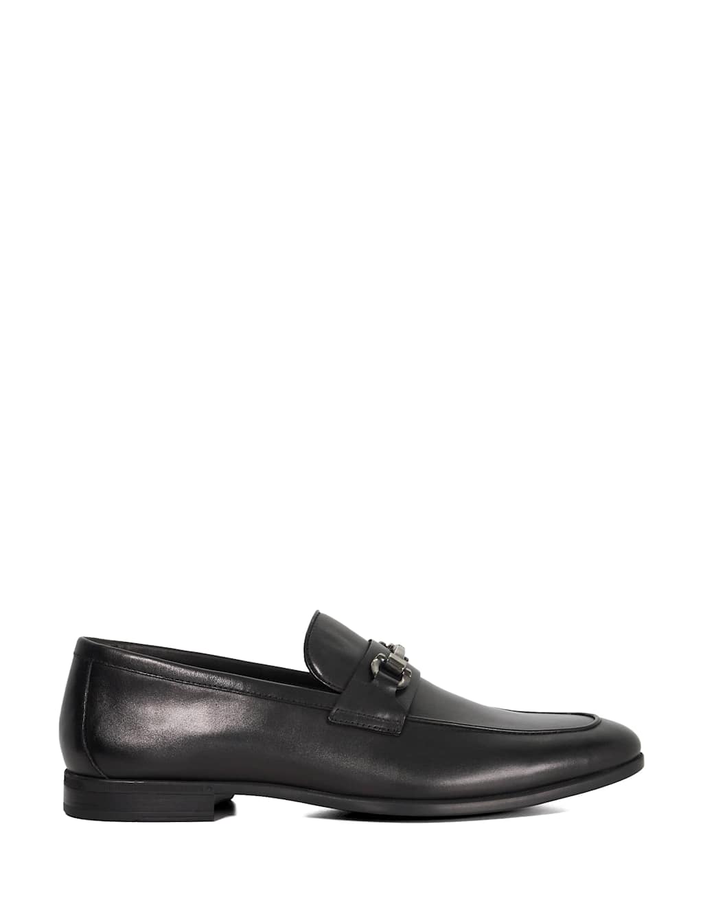 Dune London Wide Fit Leather Slip-On Loafers Black