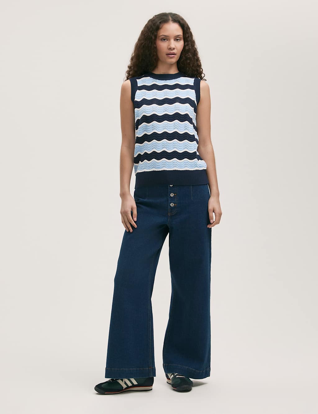 Pure Cotton Striped Knitted Top
