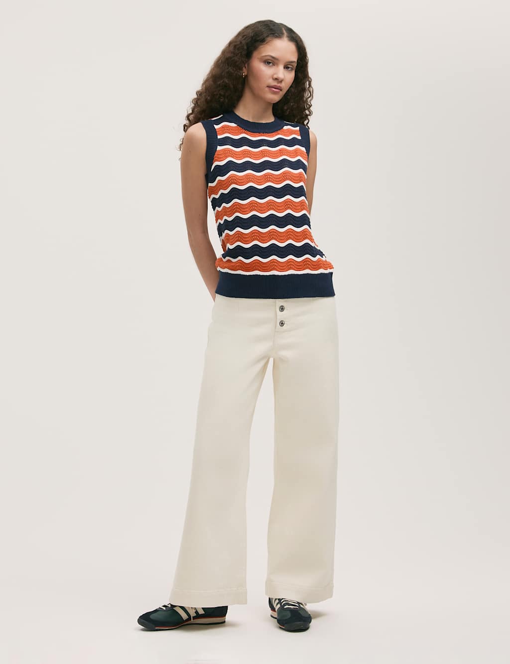 Pure Cotton Striped Knitted Top