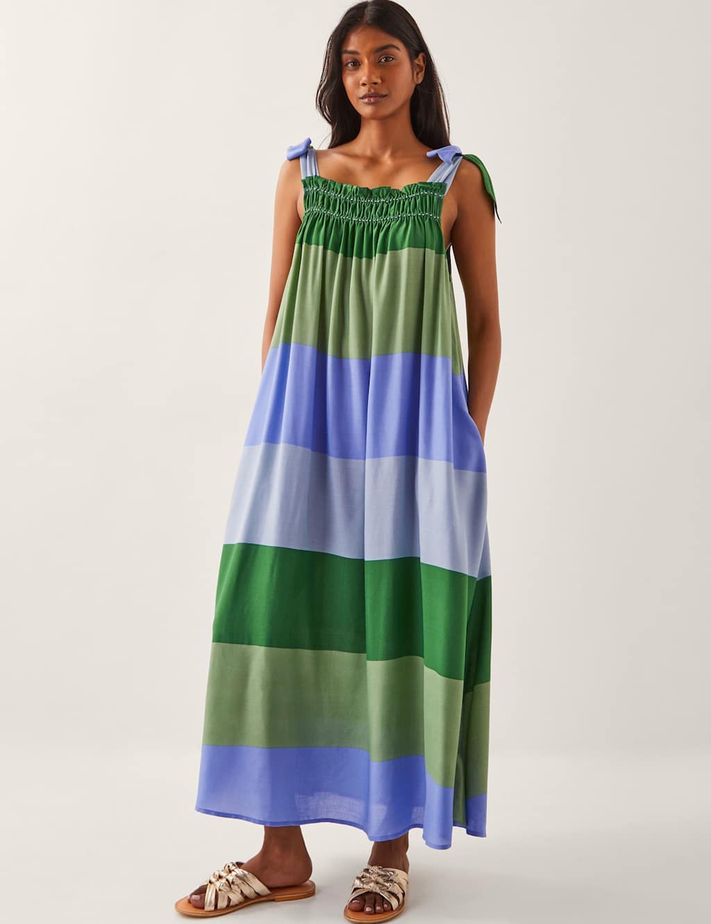 Printed Square Neck Maxi Slip Dress
